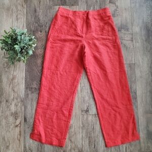NWT Easy Spirit Women's Silk Blend Trousers Coral Salmon Pink Size 6